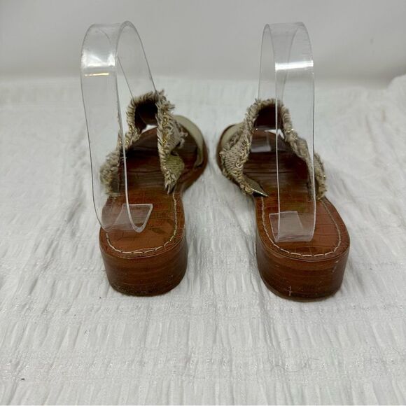Sam Edelman Jeni Metallic Leather & Fringe Slide Sandals- Size 7 - Picture 11 of 13